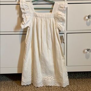 Jak & Peppar Girls Cream Eyelet Dress Size5
